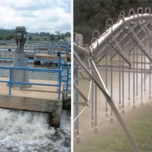 Pivote central en el riego con aguas residuales