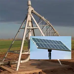 funcionamiento de riego Pivot con energía solar