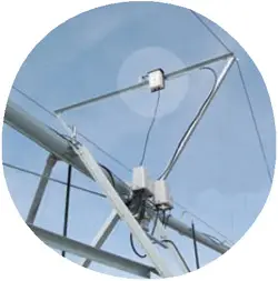 dispositivo instalado en la torre final sistema de monitorización en la torre final del Pivot