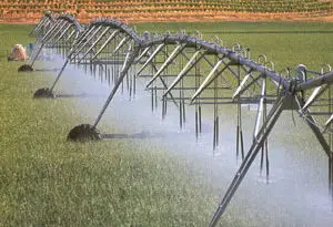 aplicación de productos químicos mediante un Pivot central