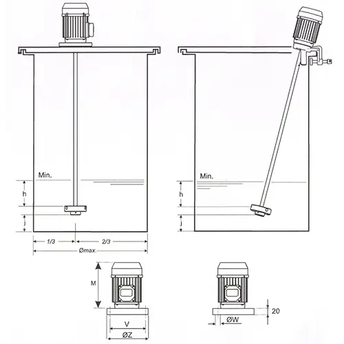 instalación del agitador instalación del agitador de fertilizantes
