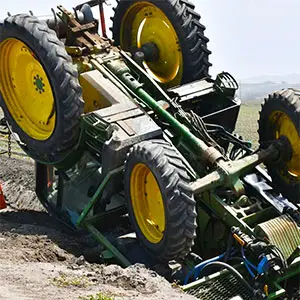 vuelco de un tractor