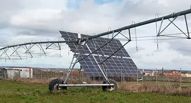 paneles solares con Pivotes centrales