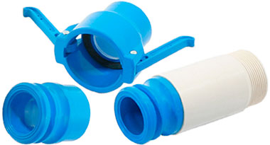 accesorios para cobertura de riego PVC azul