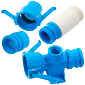Accesorios de PVC azul para cobertura